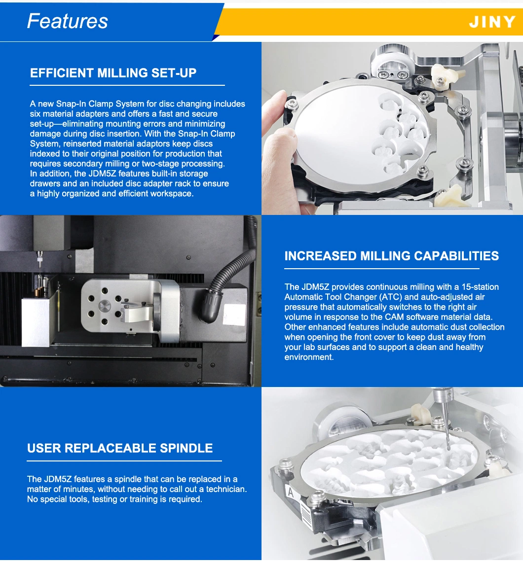 5 Axis CAD Cam Dental Milling Machine for Laboratory CNC Fresadora Cadcam Dental