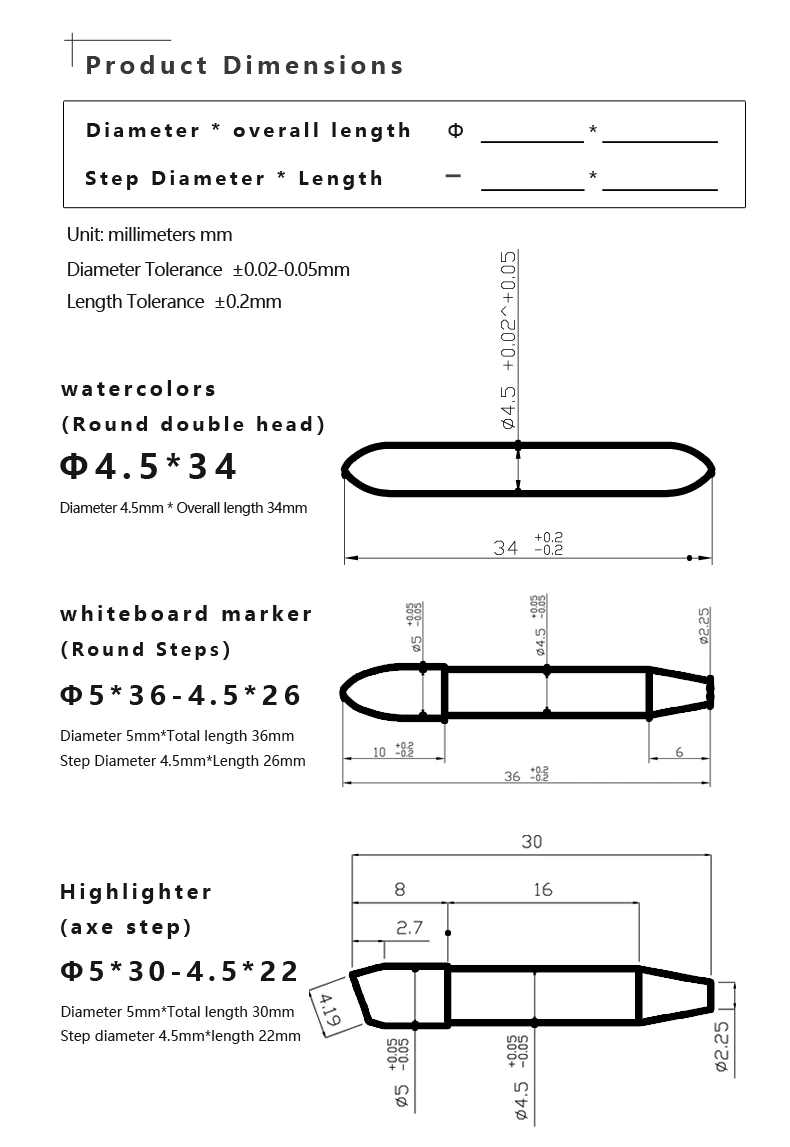 Whiteboard Pen Tip&Nib Erasable Marker Whiteboard Marker Acrylic Fiber Nib Polyester Nib Replacement Custom Factory