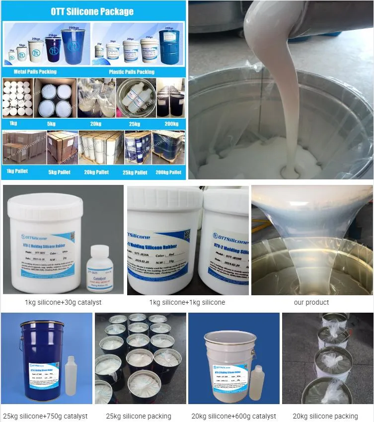 1: 1/ 10: 1 High Transmittance Rapid Prototyping Urethane Casting RTV-2 Silicone Rubber for Mold Making