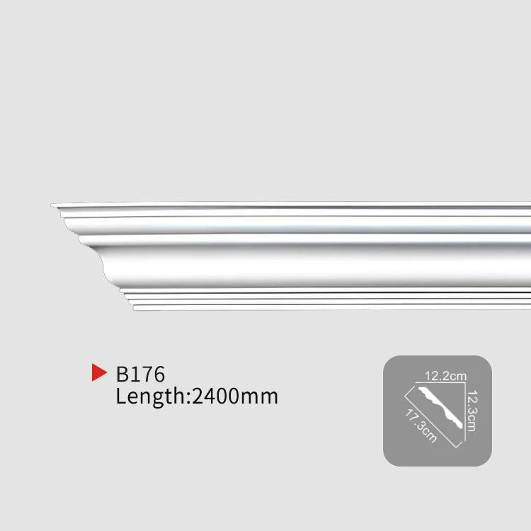 Elegant PU Cornice Magnificent Luxurious Home Interior Density Urethane Crown Molding Density Urethane