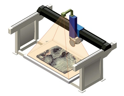 Hualong Machinery Italy Esa System Automatic Program Software Stone Cutting 5 Axis CNC Bridge Saw Machine for Marble, Kitchen Countertop Making in America