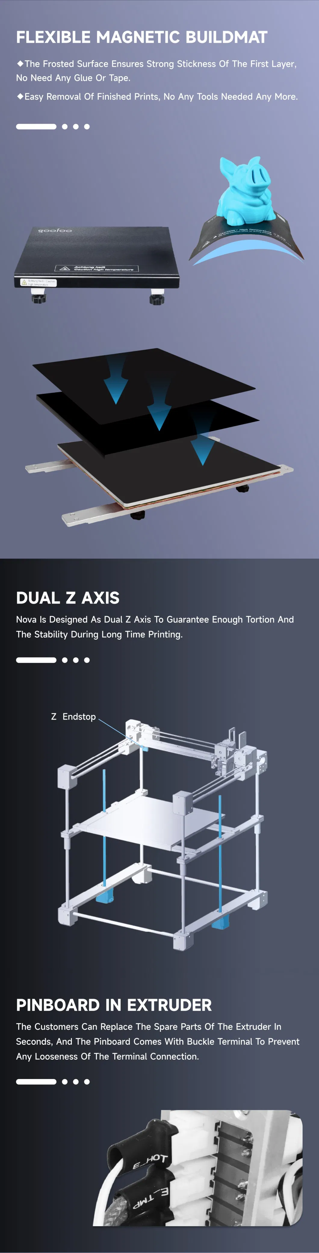 Customizable High Resolution Rapid Prototype Machine Fdm Desktop 3D Printer Goofoo Nova