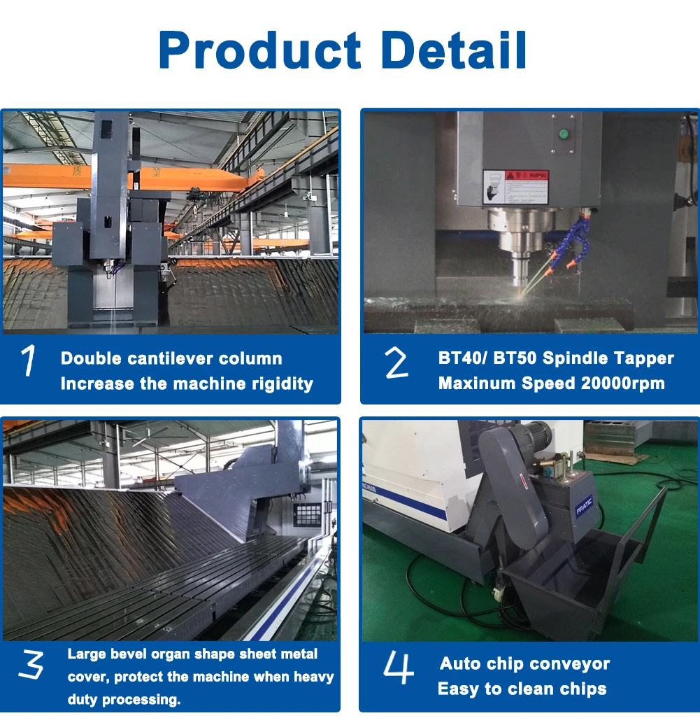 5 Axis Metal Processing CNC Machine for Aluminum Steel Profiles Vertical Machining Center Milling Drilling Tapping Vmc