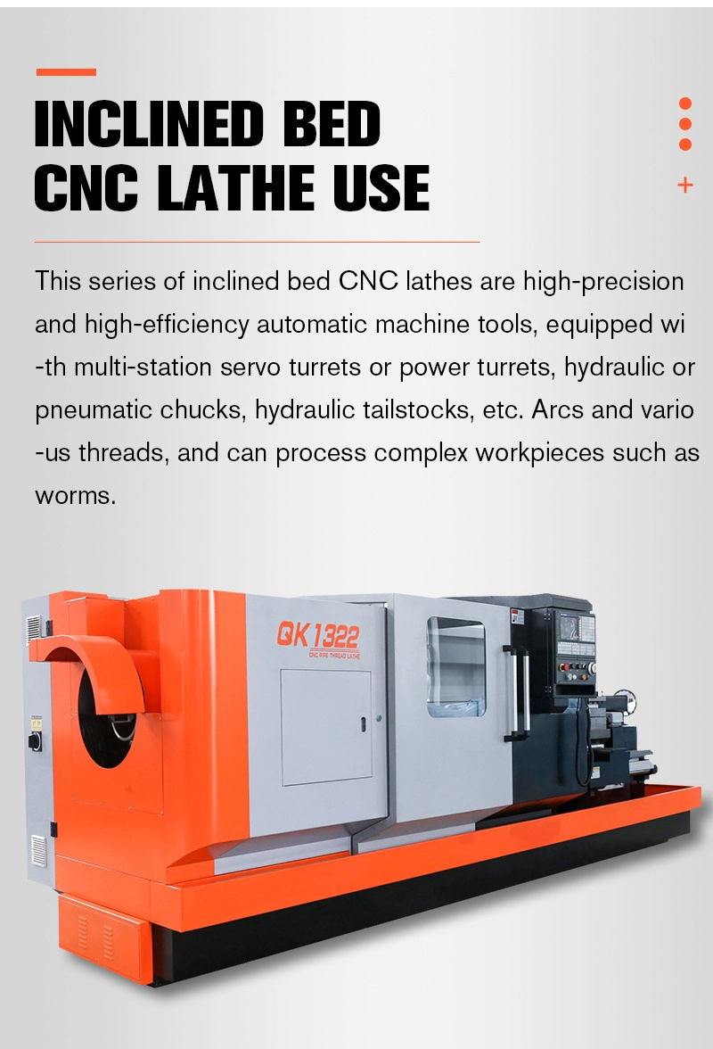 CNC Pipe Treading Turning Machine Qk1319 Big Spindle Bore