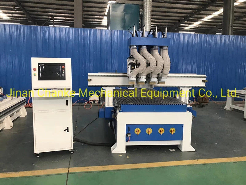 Professional 4 Muti Spindles 4 Heads 3D Metal Wood CNC Router Woodworking Cutting Engraving Machinery for Wooden Door Cabinet Alumnium Carving Machine