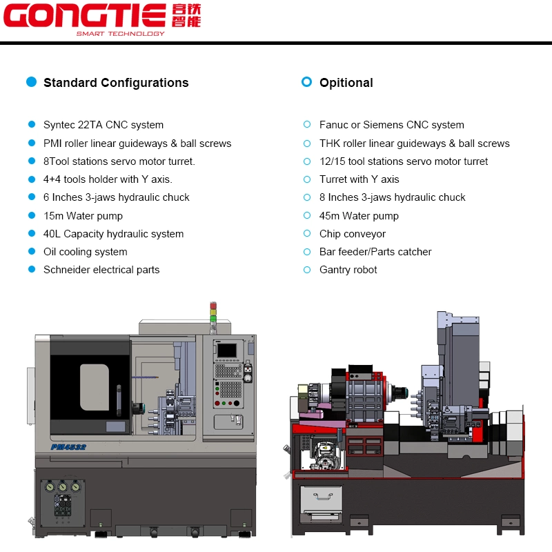 Pm4532 Precision Flat Bed Metal Turning Milling Lathe CNC Machine