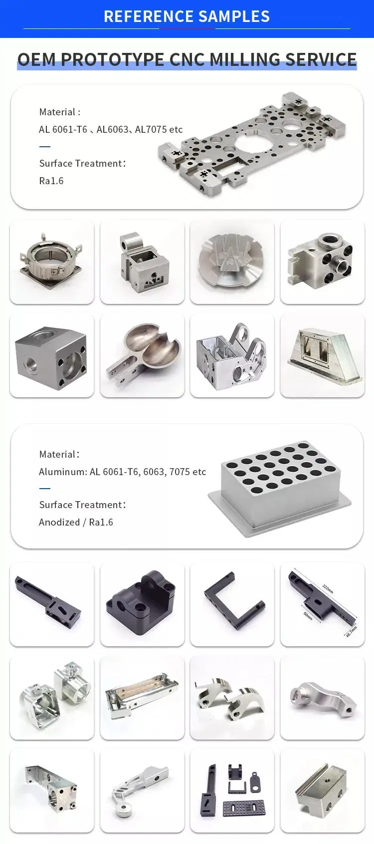 OEM Customized Aluminum Metal Aluminium Milling Service Prototype Precision Machining Parts Machined CNC