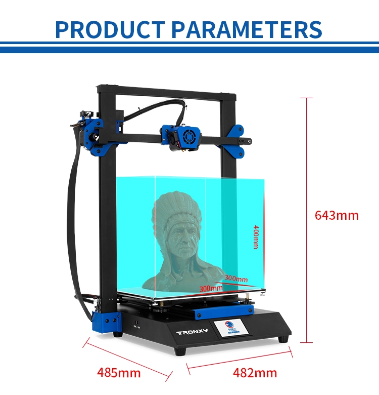 High-Precision Large-Size Fast Installation DIY Kit Fdm 3D Printer Printing Size 300*300*400mm