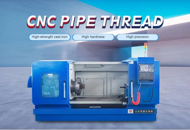 CNC Pipe Treading Turning Machine Qk1319 Big Spindle Bore