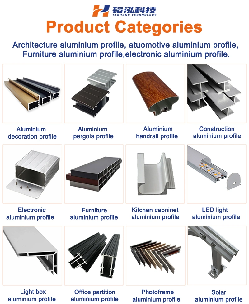 Customized 6063 T5 Anodized Powder Coated Aluminum Extrusion Profiles for Building Architecture