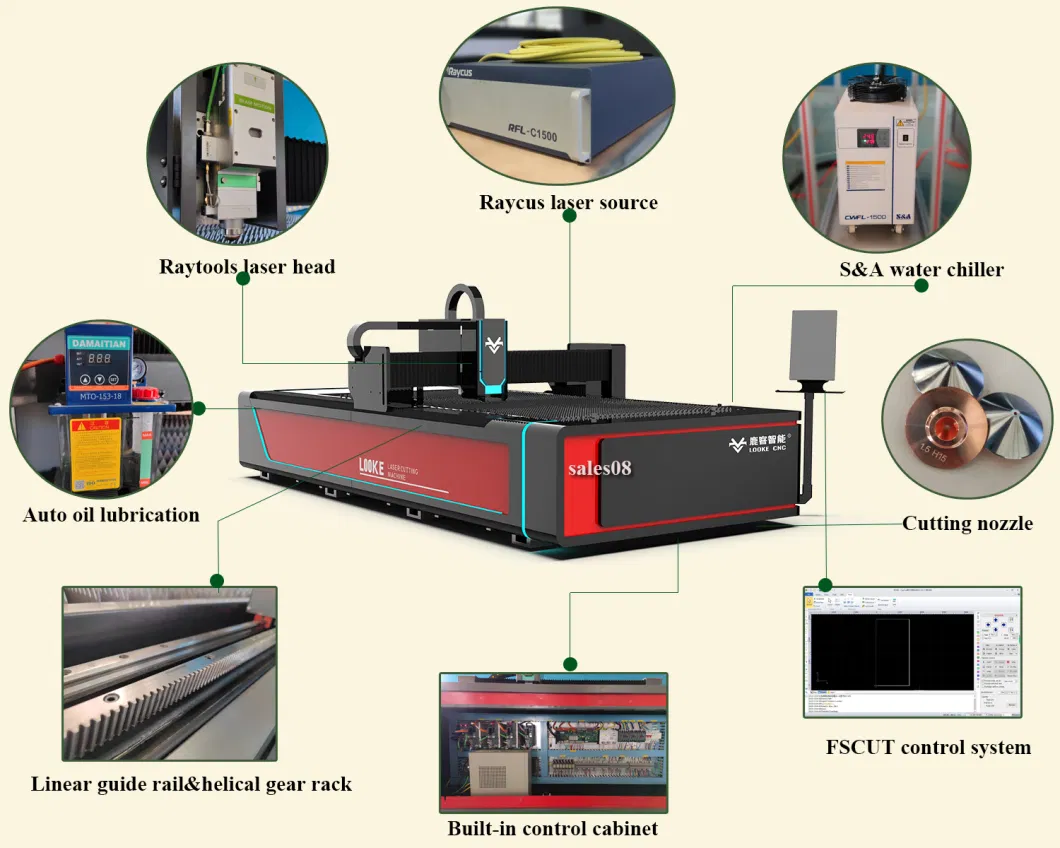 1000W 15000W 2000W 3000W 6000W 3015 1530 Raycus Max 3axis CNC Fiber Laser Cutter Machines Stainless Steel Aluminum Copper Laser Cutting Machine with Cheap Price