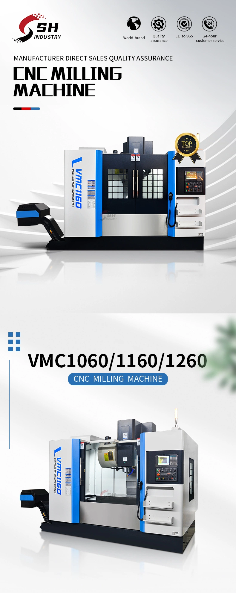 CNC Machine Tools Vmc1160 High Precision Vmc 3 Axis Vertical Machining Center Price 4 Axis 5 Axis CNC Milling Machine