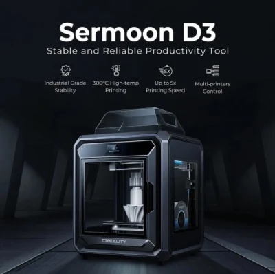  Nuova stampante 3D Sermoon D3 di arrivo stampa ad alta temperatura veloce Velocità per Designer