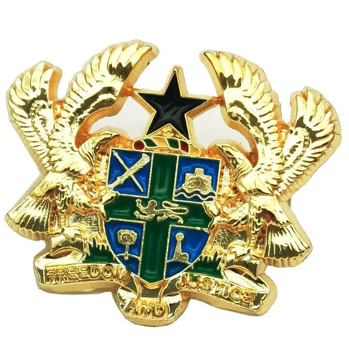 BSCI Factory Made Custom Metal Enamel Badge Brooch Lapel Pin Gold Emblem