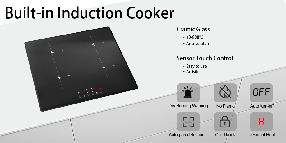 Factory Direct Sales Built-in Durable Four Burner Induction Hob 8000W