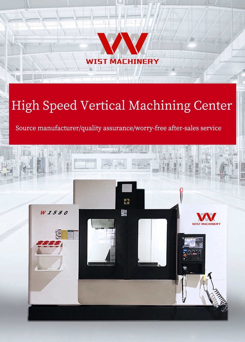 Machining Center Automatic Tool Changer Precision Aluminum CNC Milling Machine Machining Center Vmc 1580