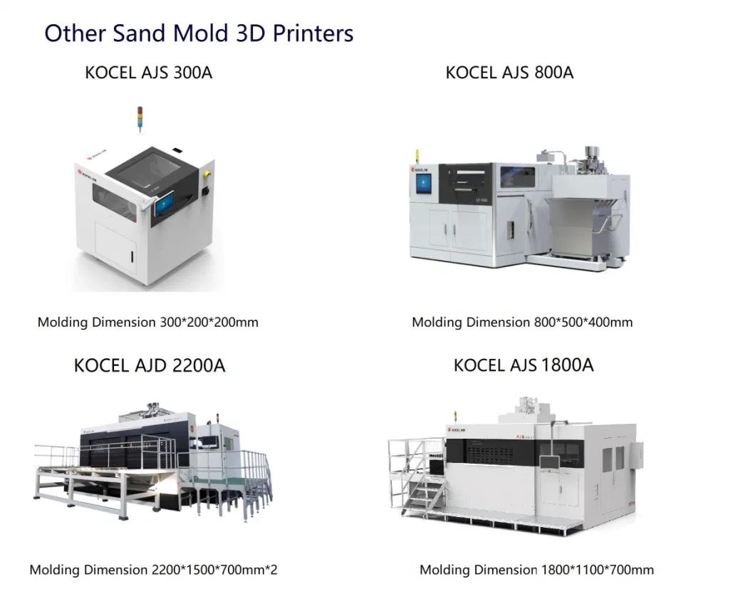 KOCEL AJS 800A Industrial 3DP Sand Mold 3D Printer with Printing Size 800*500*400mm for Rapid Prototyping
