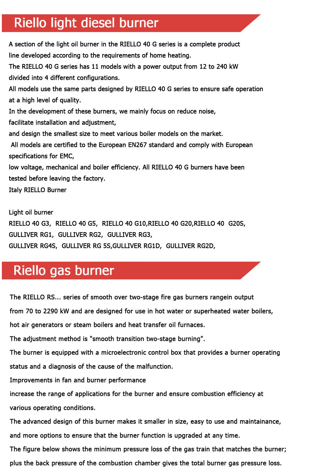 Internal Combustion Engine Production, Factory Direct Sales, Industrial Site Rapid Heating, Rello Gas Burner, Original and Genuine Product