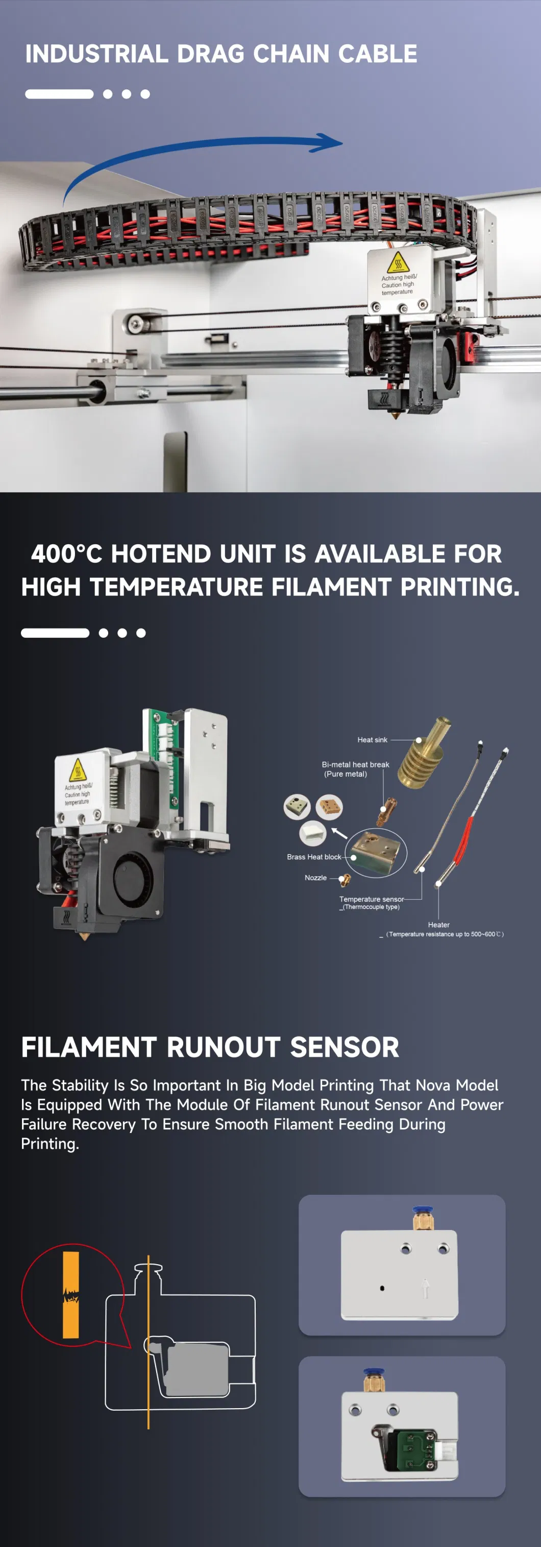 Rapid Prototyping Industrial Level 3D Printer of Auto Leveling and WiFi Connectivity