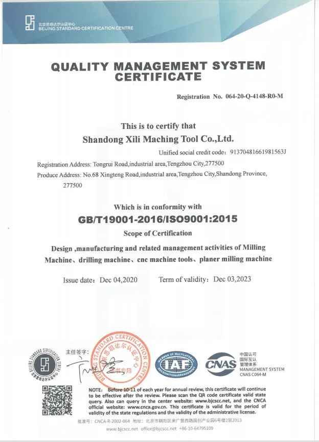 Good Quality Vertical Machining Center Xili Machine Tool OEM ISO9001 CE Certification