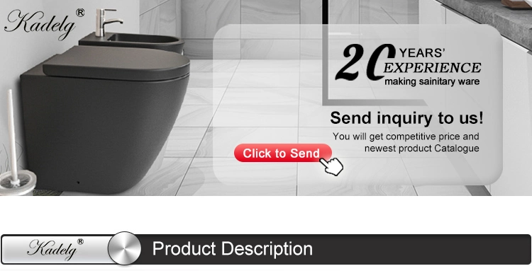 Made in China 2 Piece Toilet Matte Grey Ceramic Wc Toilet Luxury Sanitary Ware Rimless P Trap Toilet Watermark Toilet Bowl Ceramica Water Closet Bathroom Toilet