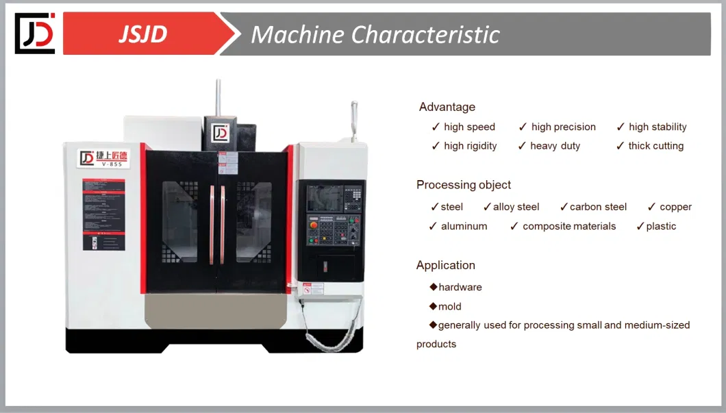 High Precision V-855 CNC Machine Tool Metal 3 Axis Vertical Milling Machine