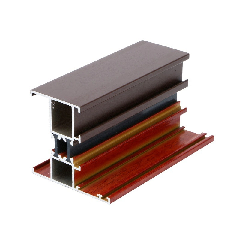 6063 Wooden Grain Anodizing Aluminum Extrusion Profile for Window Door