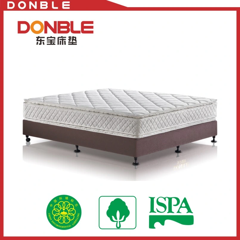 Made in China High Quality 5 Star Hotel Bedroom Latex Foam Double Pillow Top Bonnell Spring Bed Mattress