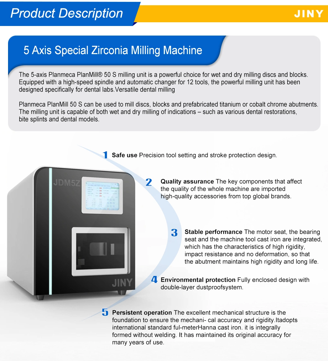 5 Axis CAD Cam Dental Milling Machine for Laboratory CNC Fresadora Cadcam Dental