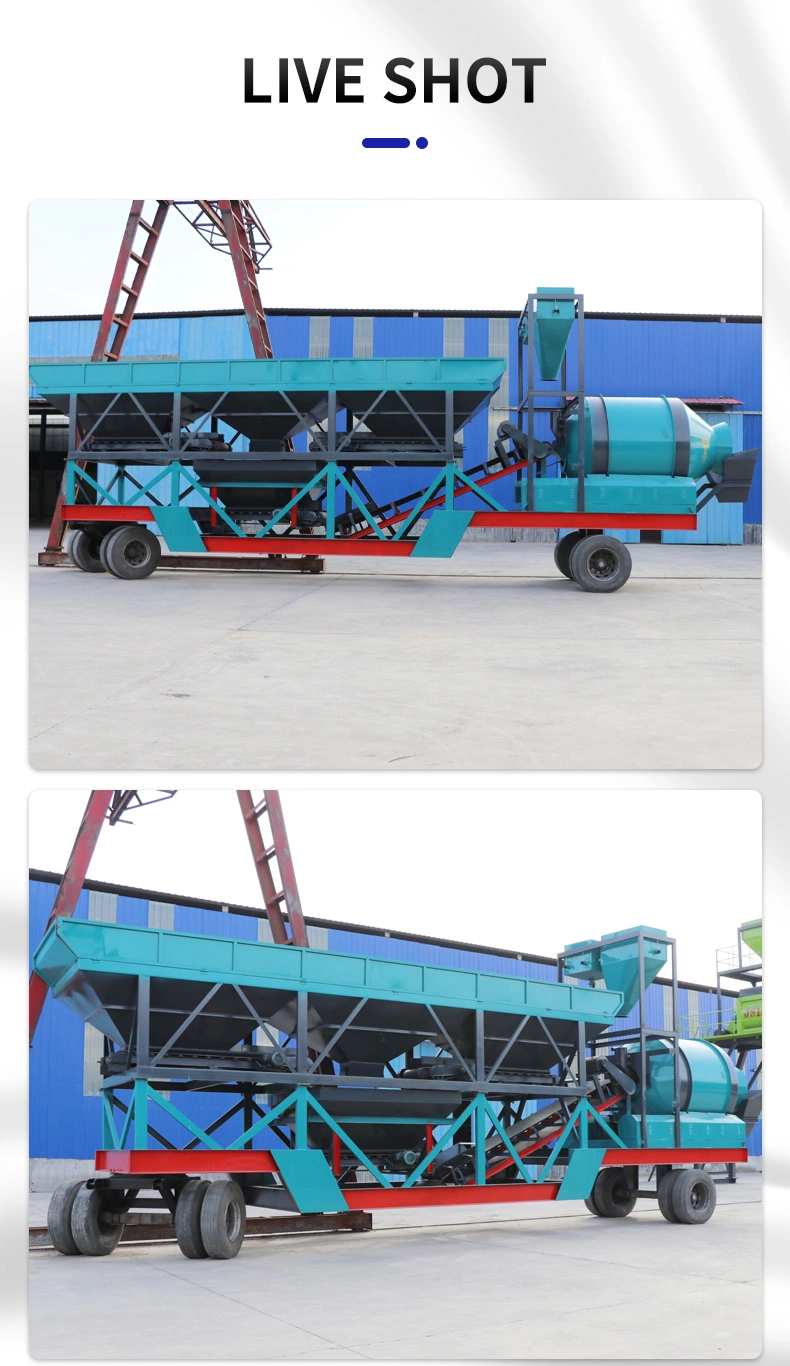Mini Dry Automatic Wet 25-240cbm/H Asphalt Mobile Mix Concrete Batching Plant