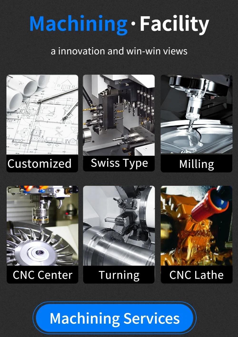 Manufacturer CNC Machining Prototype CNC Plastic Machining Vacuum Turned Milled Rapid Prototyping