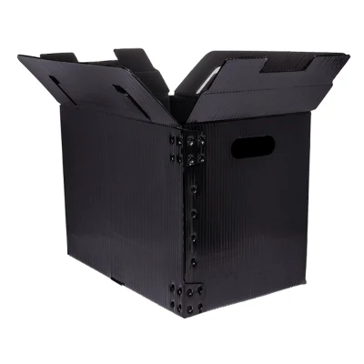 Colored Custom Coroplast Boxes Folding Stackable Storage Corrugated Mail Bins
