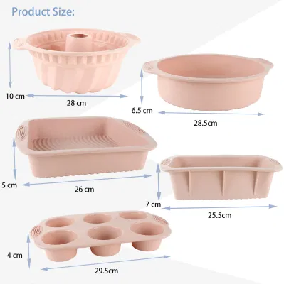 Factory Direct High Quality Food Grade Bakeware Sets Silicone Cake Baking Molds Set for Baking