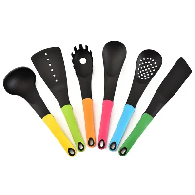  6-Piece Nonstick Cookware with Spatula Turner Ladle Nylon Kitchen Cooking Utensil Set