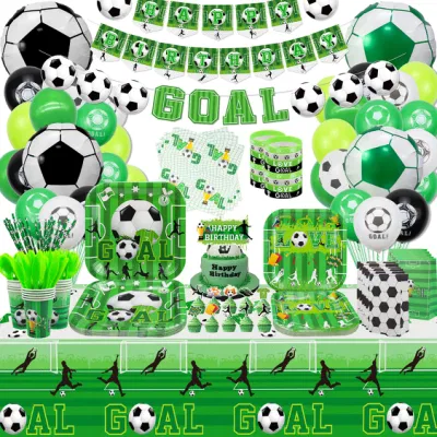  Soccer Theme Party Kids Birthday Party Decoration Paper Plate Cup Napkin Tableware Set