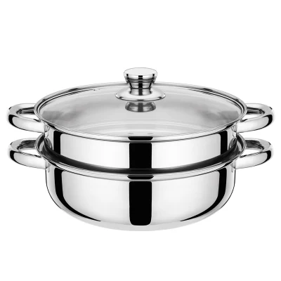 2 3 Layers Double Stainless Steel Soup Pot Steamer Cooking Pot Steamer Pot Cookware Food Steamer Pot Stainless Steel Wholesale Price