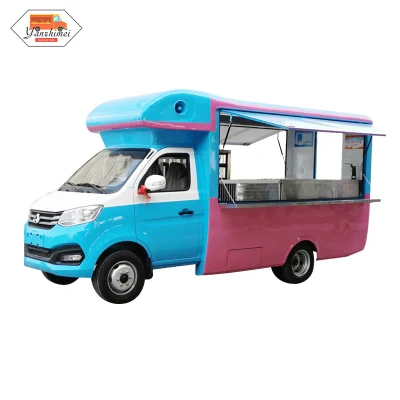 Mobile Gasoline Food Truck Street Pizza Food Cart for Fried Chicken Beer Snack Van