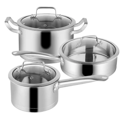 Combination Camping Metal Non-Stick Pot Set Stainless Steel Cooking Kitchen Utensils