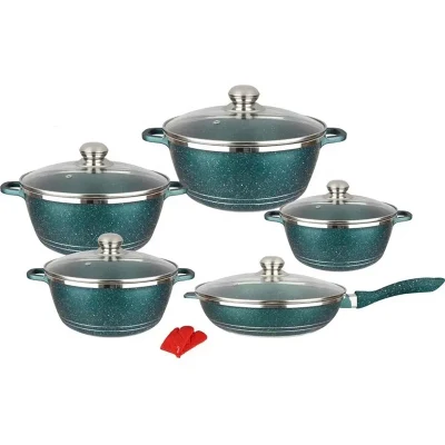Hot Selling OEM 12PCS Die Cast Aluminum Cookware Set Nonstick Home Kitchen Casserole Fry Pan