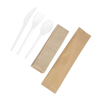Biodegradable Tableware 6 Inch Cpla Disposable Knife and Fork Cutlery Set