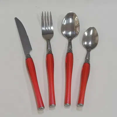 Silverware Tableware Plastic Handle Stainless Steel Cutlery Set