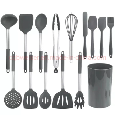 Kitchen Cooking Gadgets Silicone Kitchen Utensils with Stainless Steel Handle