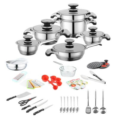 South Africa Cookware Set 50 52 PCS Stainless Steel Frying Pan Casserole Pots and Pans Cooking Pot