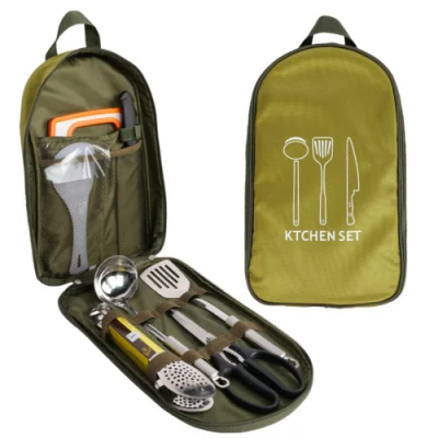 Camping BBQ Cookware Picnic Kitchen Equipment Full Set of Camping Cutting Board Storage Bag Cover Outdoor Tableware Portable Set Bl23129
