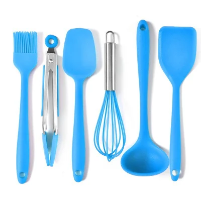 Heat Resistant Food Grade Silicone Kitchen Cooking 6 Pieces Accessories Tools