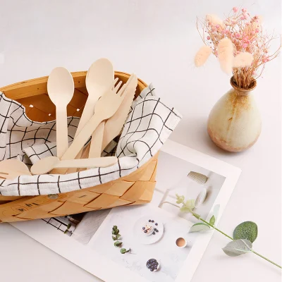  Compostable Wooden Cutlery Disposable Environmental Tableware