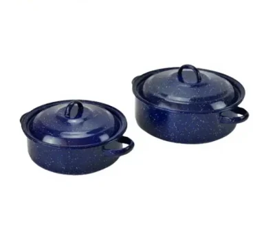 Outdoor Camp Cookwar Enamel Kitchen Tools with Stove Cooking Pots Large Utensils Cast Iron Outside Camping Set Cookware
