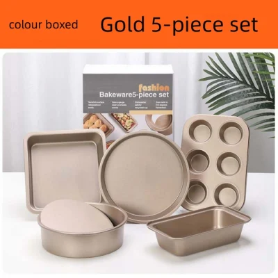 Popular Non-Stick Kitchen Oven Carbon Steel Bakeware Set Pizza Cake Muffin Baking Tray Mold Set