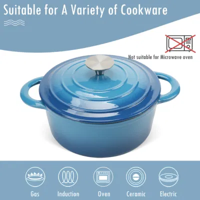 4.1qt 2022 New Design Blue Orange Red Green Cast Iron Casserole Cookware French Oven Cooking Pot Soup Pots