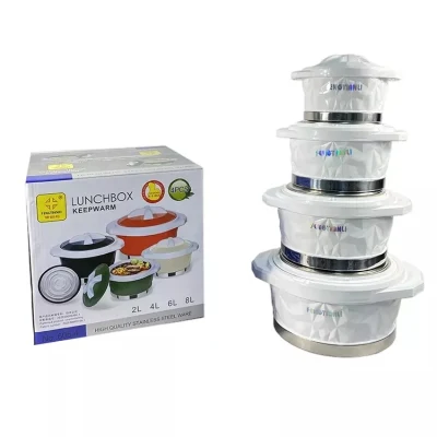  Kitchenware ABS Plastic Shell Stainless Steel Food Warmer Casseroles Set